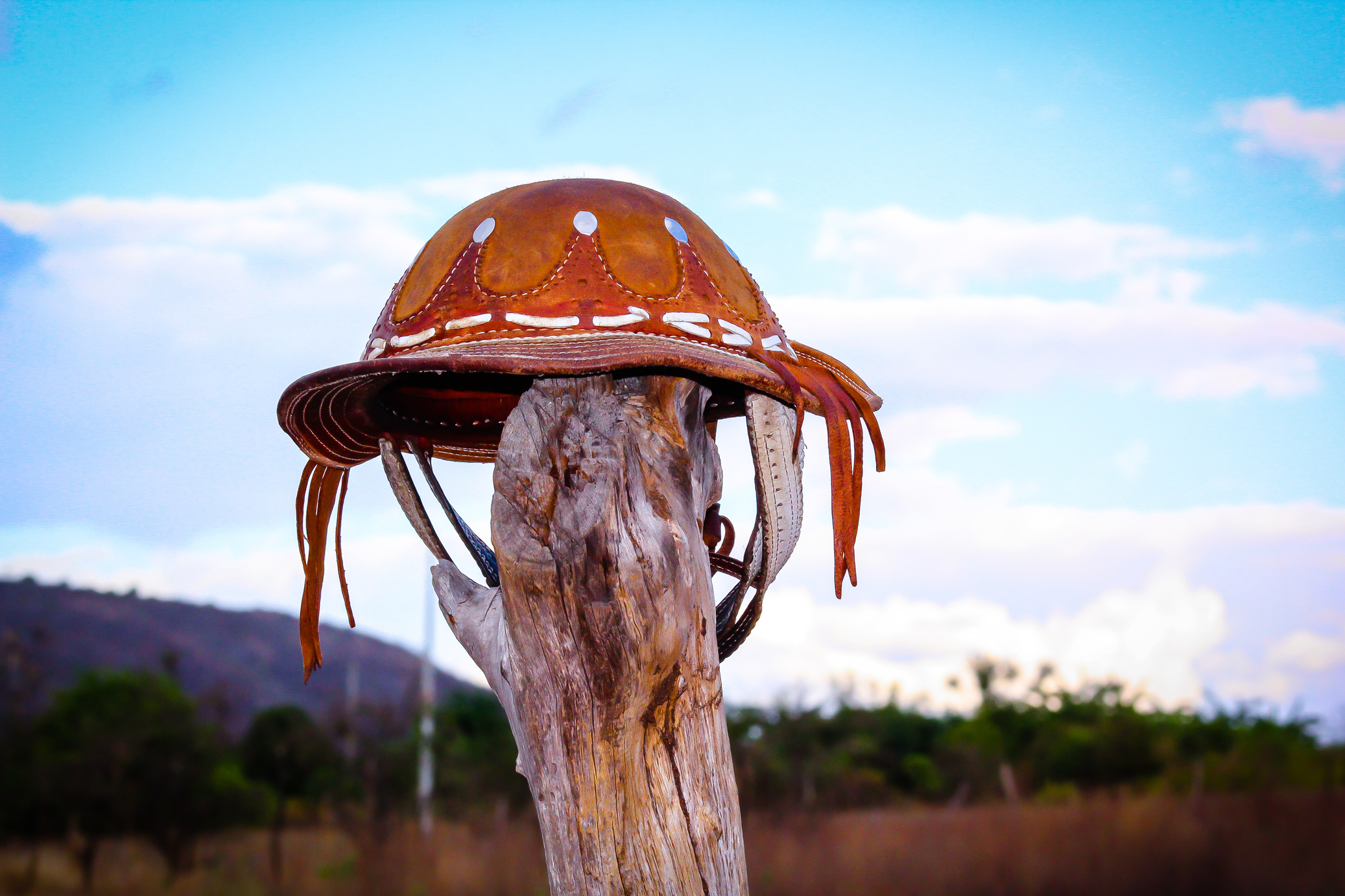 Leather hat
